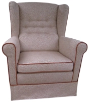 nojatuolin verhoilu kankaalla