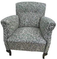 nojatuolin verhoilu kankaalla